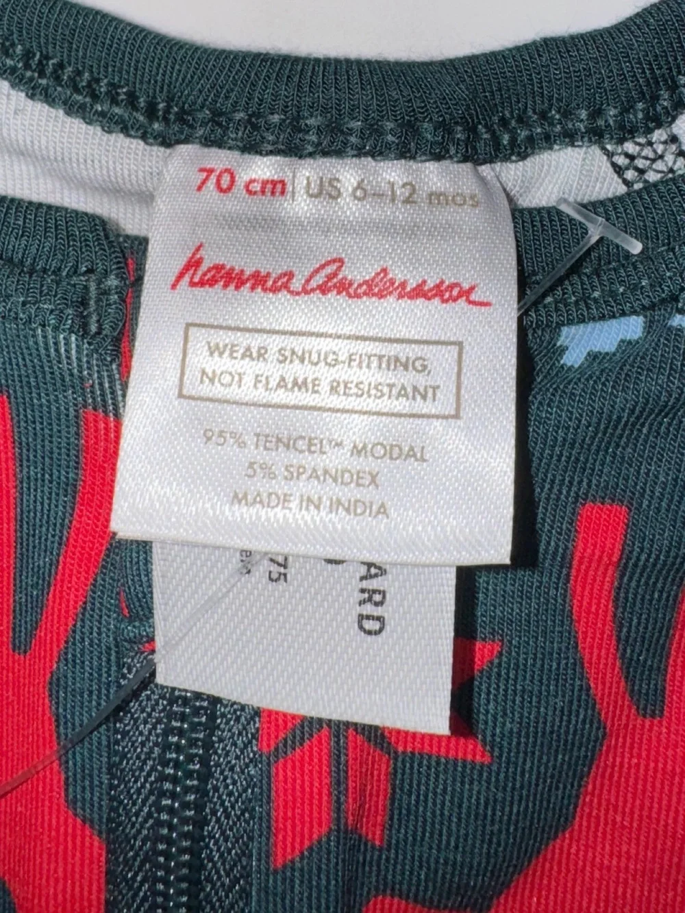 Hanna Andersson Holiday Christmas Reindeer Baby Sleeper Pajamas 6-12M